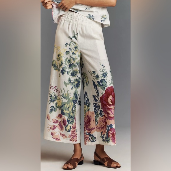 Anthropologie Somerset Strapless Blouse and Somerset PullOn Pants Linen Edition - Picture 4 of 11